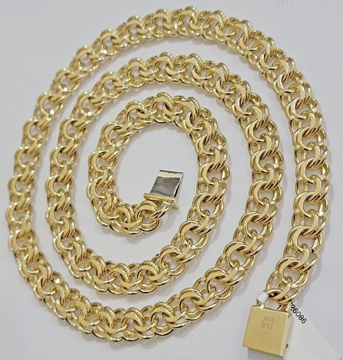 10k Yellow Gold Chino Chain Solid Link Necklace 9mm 22