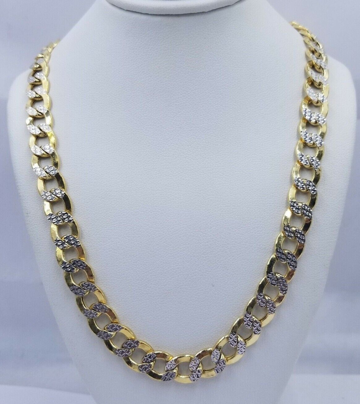 10MM Real Gold Mens Necklace Cuban Link 20-28" Diamond Cut 10k Yellow Gold Chain