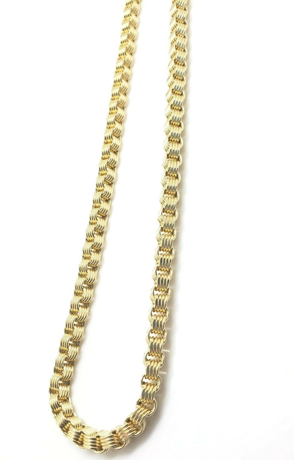 10k Yellow Gold Mens Necklace Byzantine Chain 5mm 18 Inch Choker Male REAL 10KT