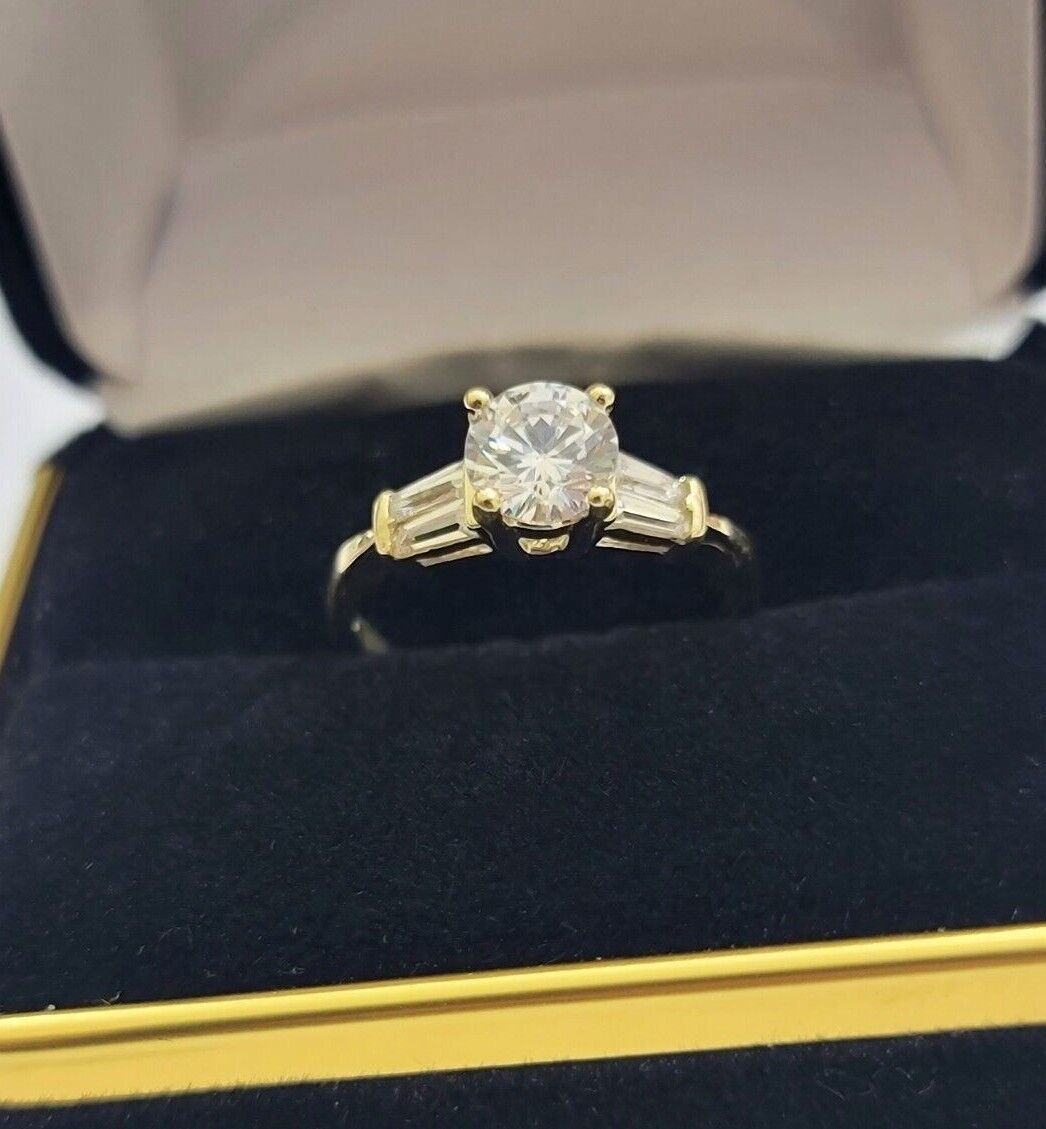 10k Yellow Gold Ladies Solitaire Ring For Womens Casual Band SALE Real Brand New