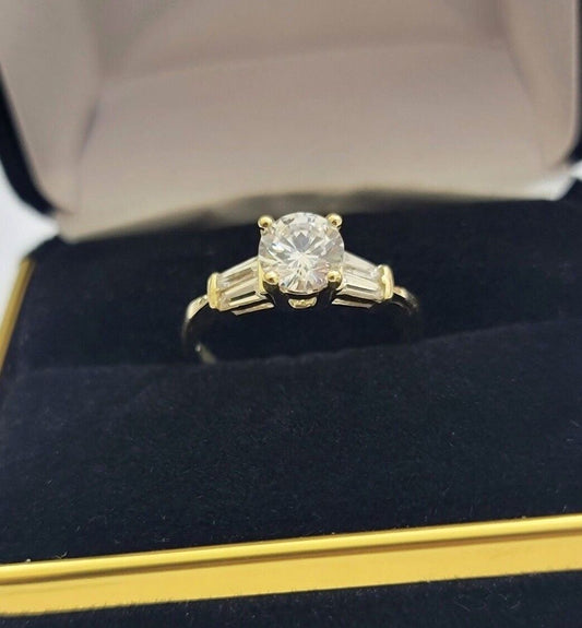 10k Yellow Gold Ladies Solitaire Ring For Womens Casual Band SALE Real Brand New