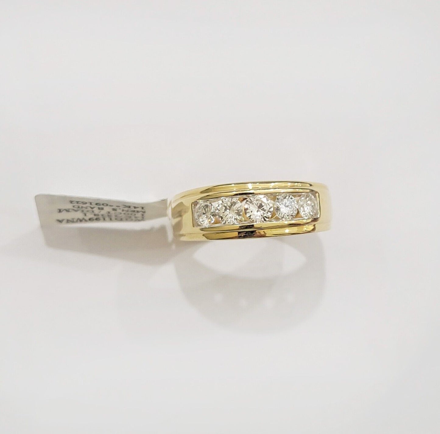 Mens 14k Yellow Gold 1CT Diamond Ring Band Natural Wedding Band, Valentine Sale