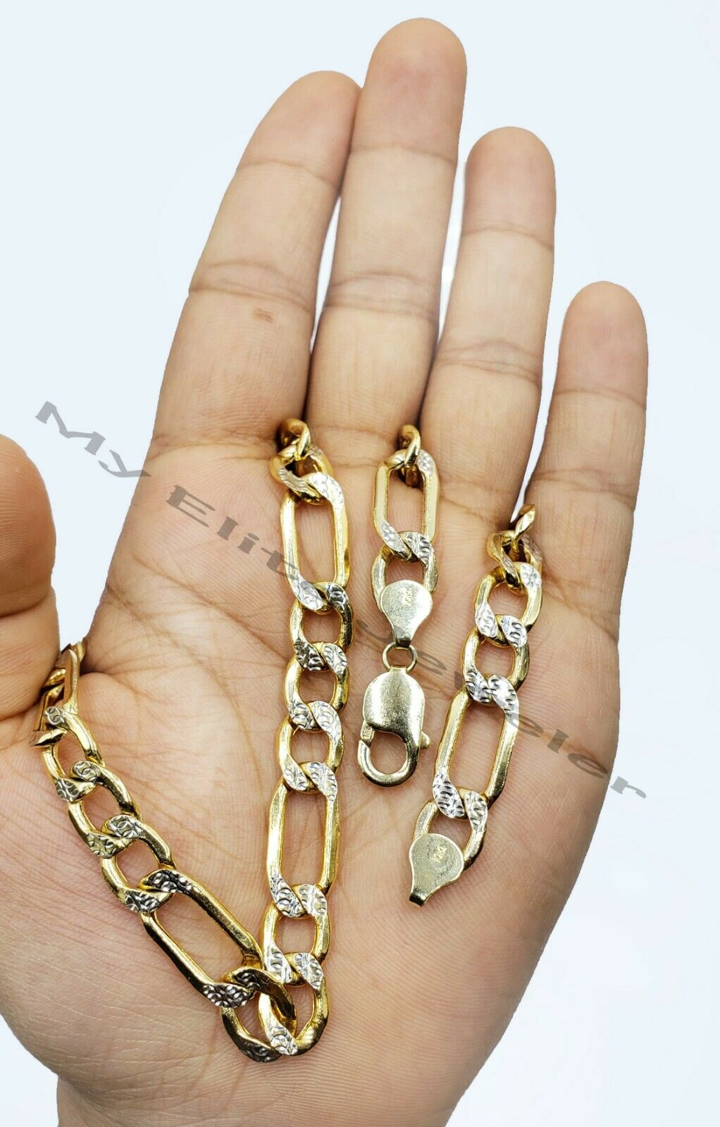 10k Gold Figaro Chain Bracelet SET 26