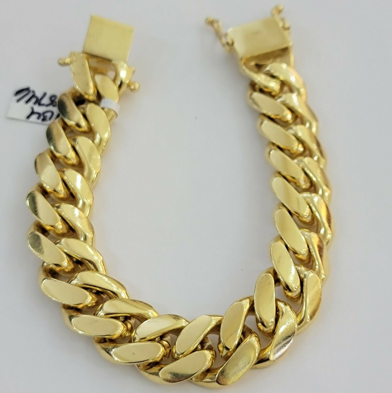 Solid 10k Gold Mens Bracelet Miami Cuban Link 8