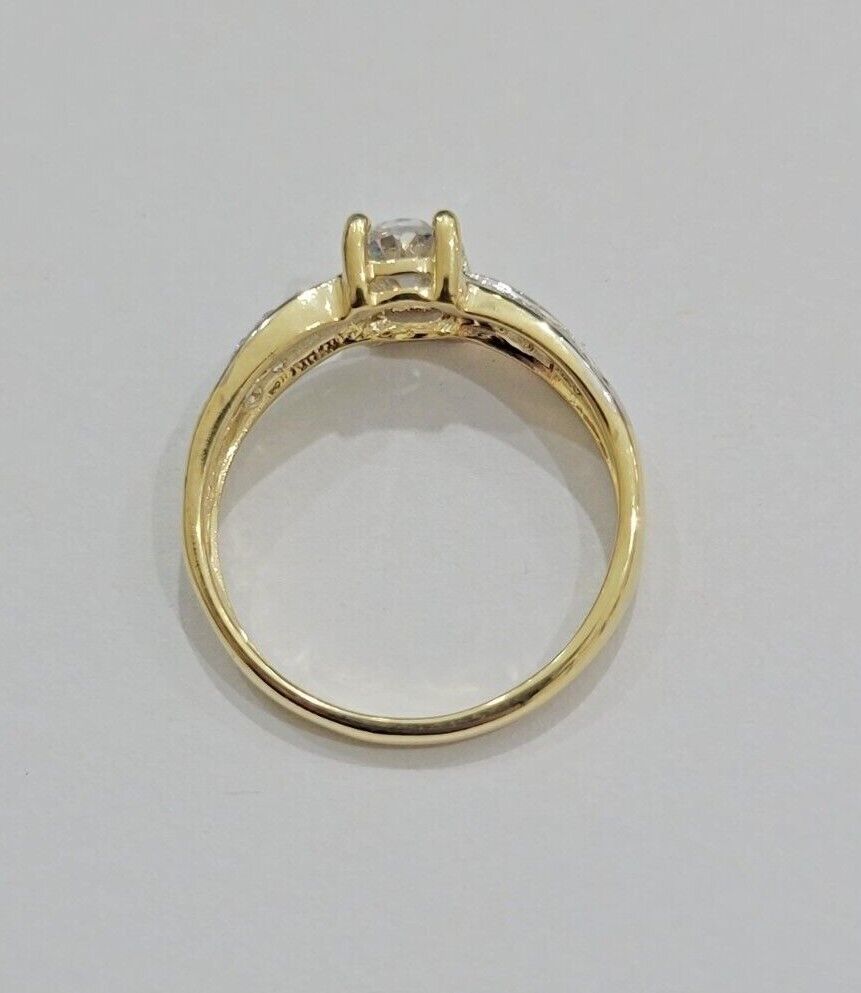 10k Yellow Gold Ladies Solitaire Ring For Womens Casual Band SALE Real Brand New