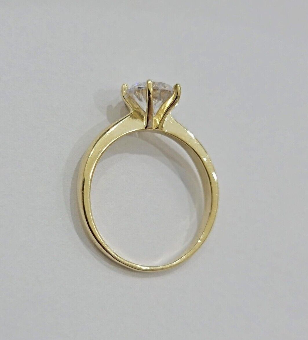 10k Yellow Gold Ladies Solitaire Ring For Womens Casual Band SALE Real Brand New