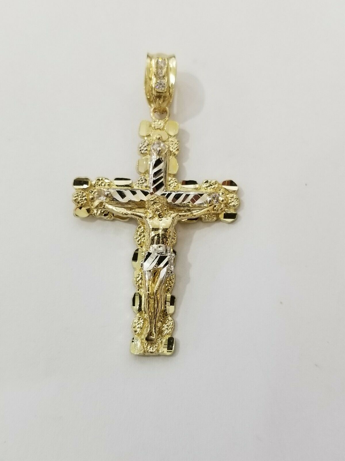 10k Yellow Gold Link Chain Pendant 5mm 18"-28" Miami Cuban Necklace Cross Charm