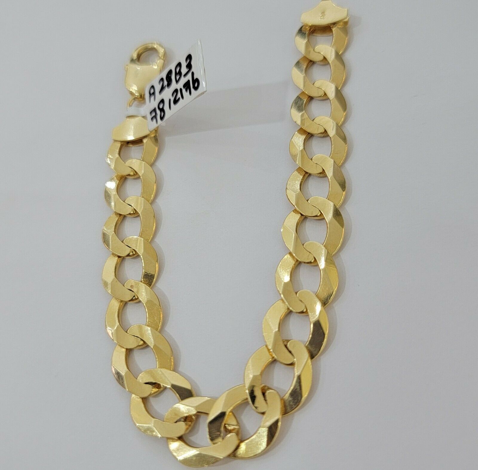 Solid 14k Gold Cuban Curb link Bracelet 8