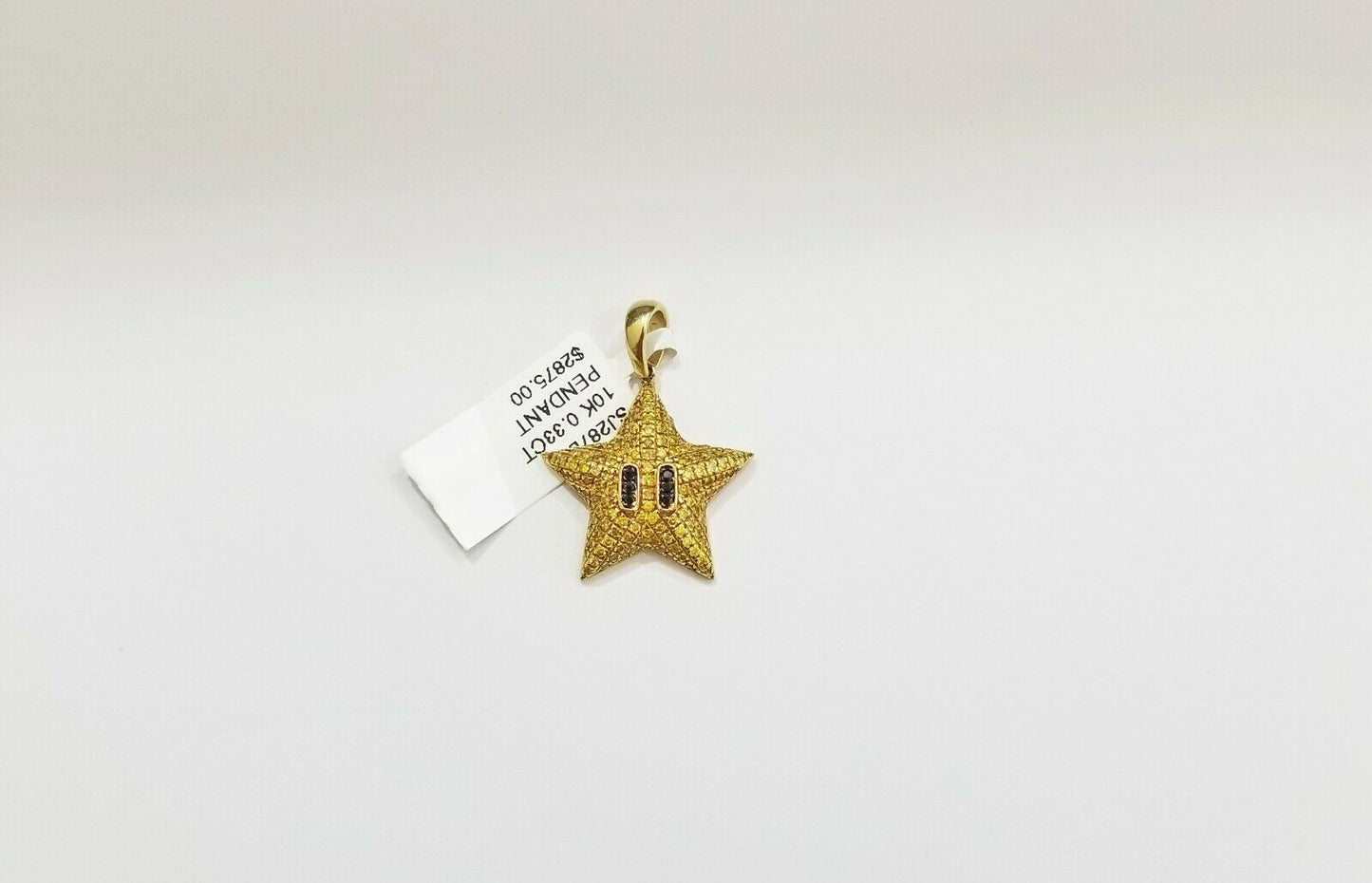 10k Gold Yellow Diamond Star Charm 0.64CT Diamond ,10Kt Real Diamond Pendent