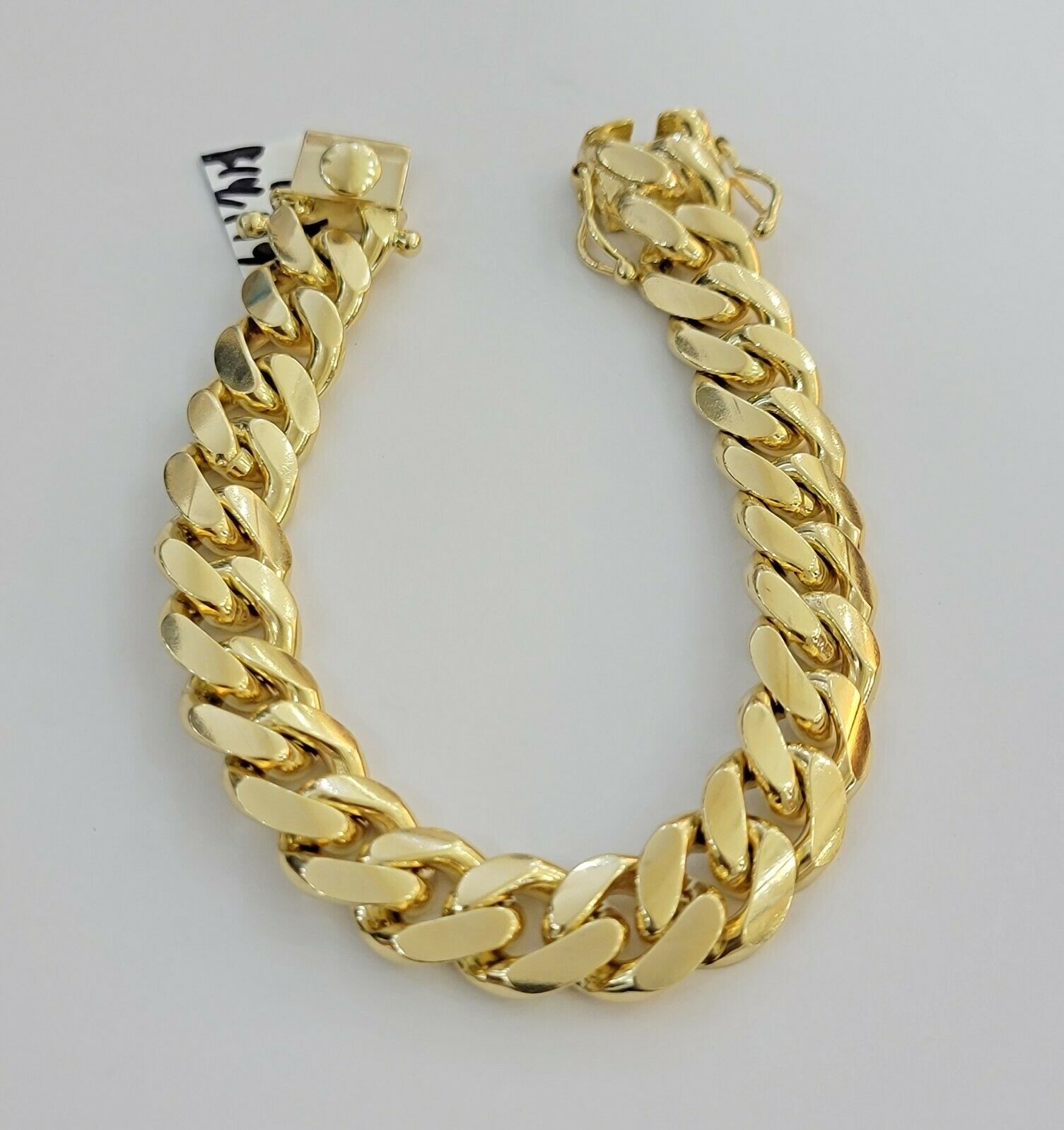 Real Gold Bracelet Solid 10k Mens Miami Cuban Link 13mm 10 kt Yellow Gold Box 8