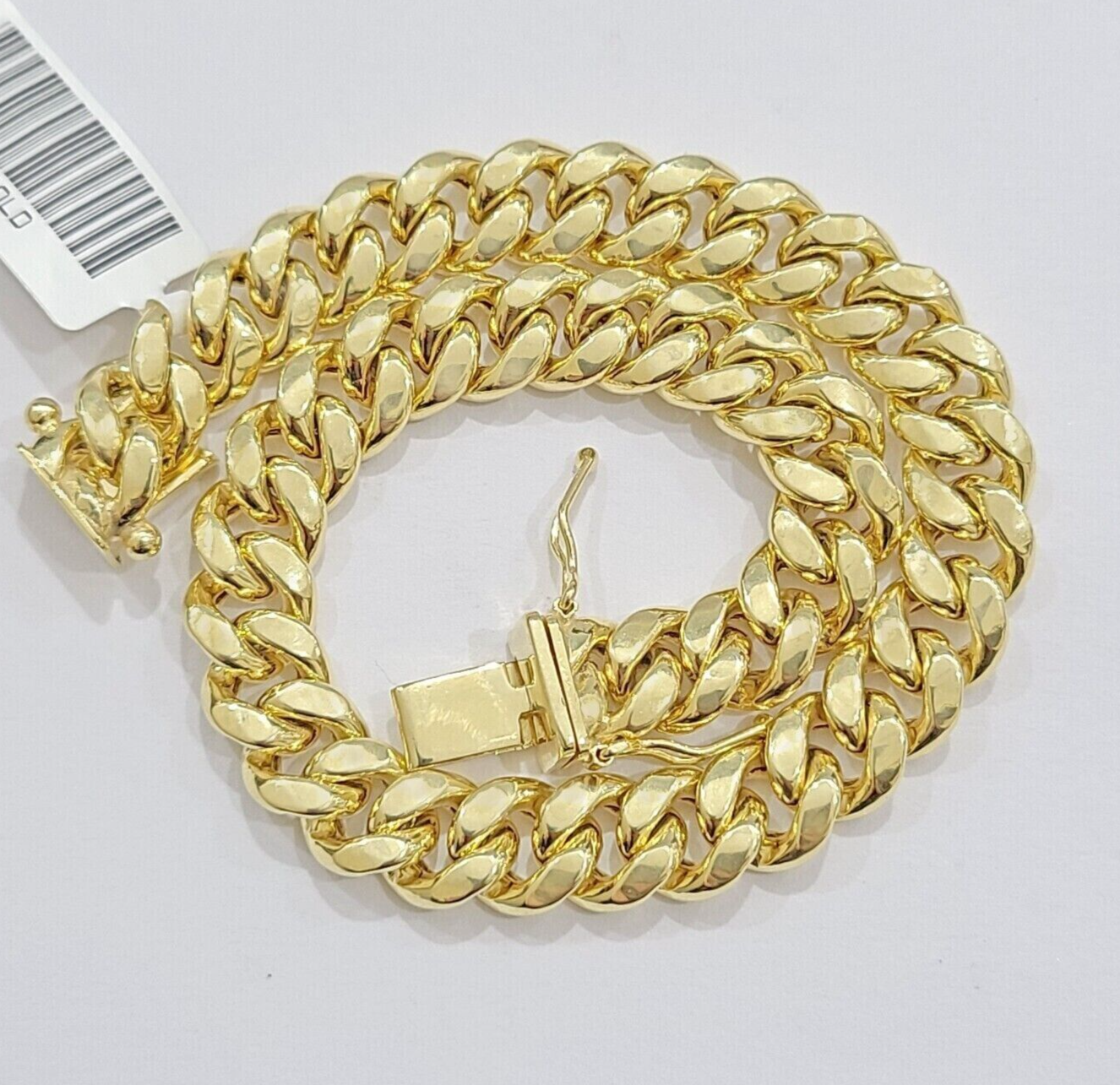 Real 14k Gold Bracelet 8mm 7 inch Miami Cuban Link Box Clasp Strong 14KT LADIES
