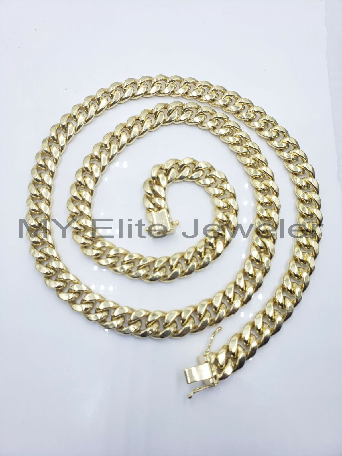 14k Gold Necklace Chain 10mm Miami Cuban Link 18" CHOKER , REAL 14KT Men Women