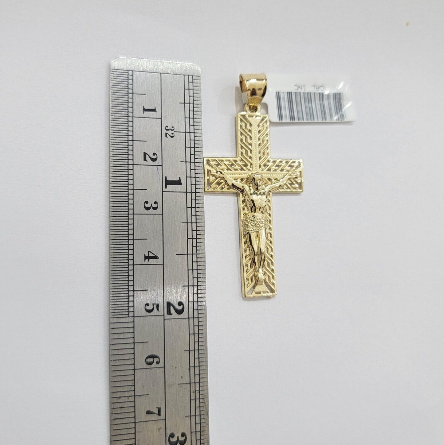 REAL 10k Yellow Gold Chain Cross Pendant Set Miami Cuban link Necklace 5mm 18-28