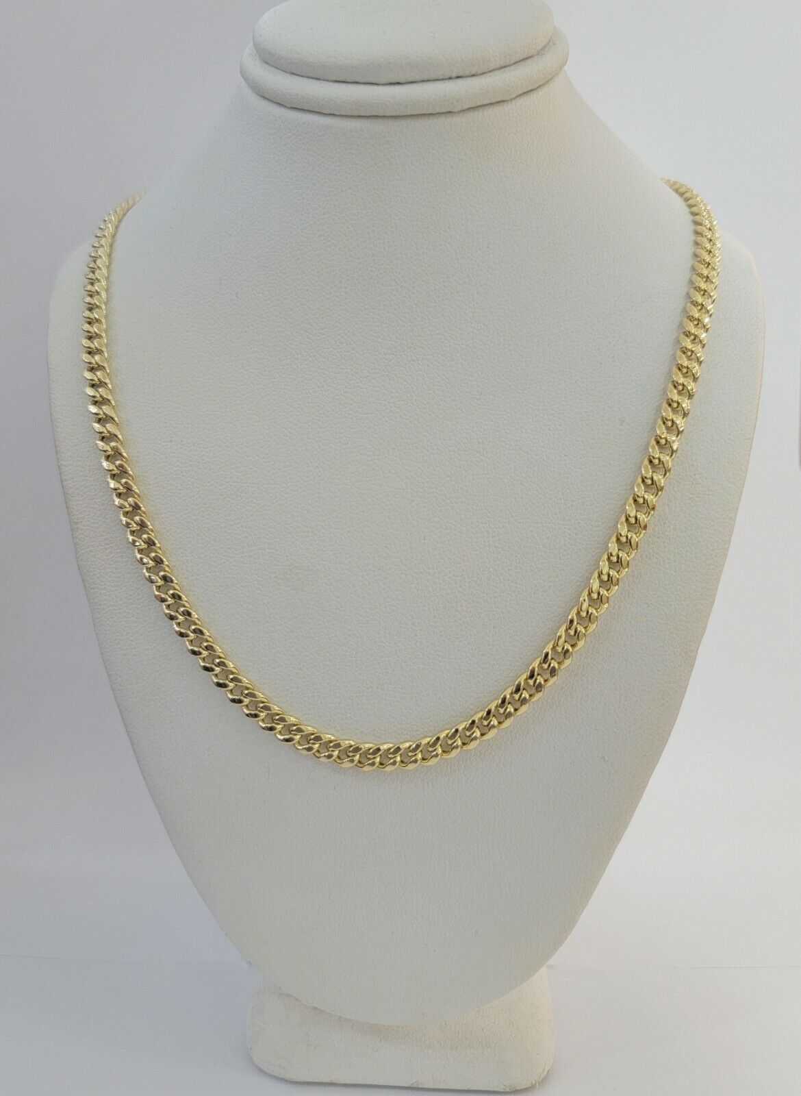 Real 10k Gold Chain Miami Cuban Link Necklace 18" 20" 22" 24" 26" 4.5mm 10kt Oro