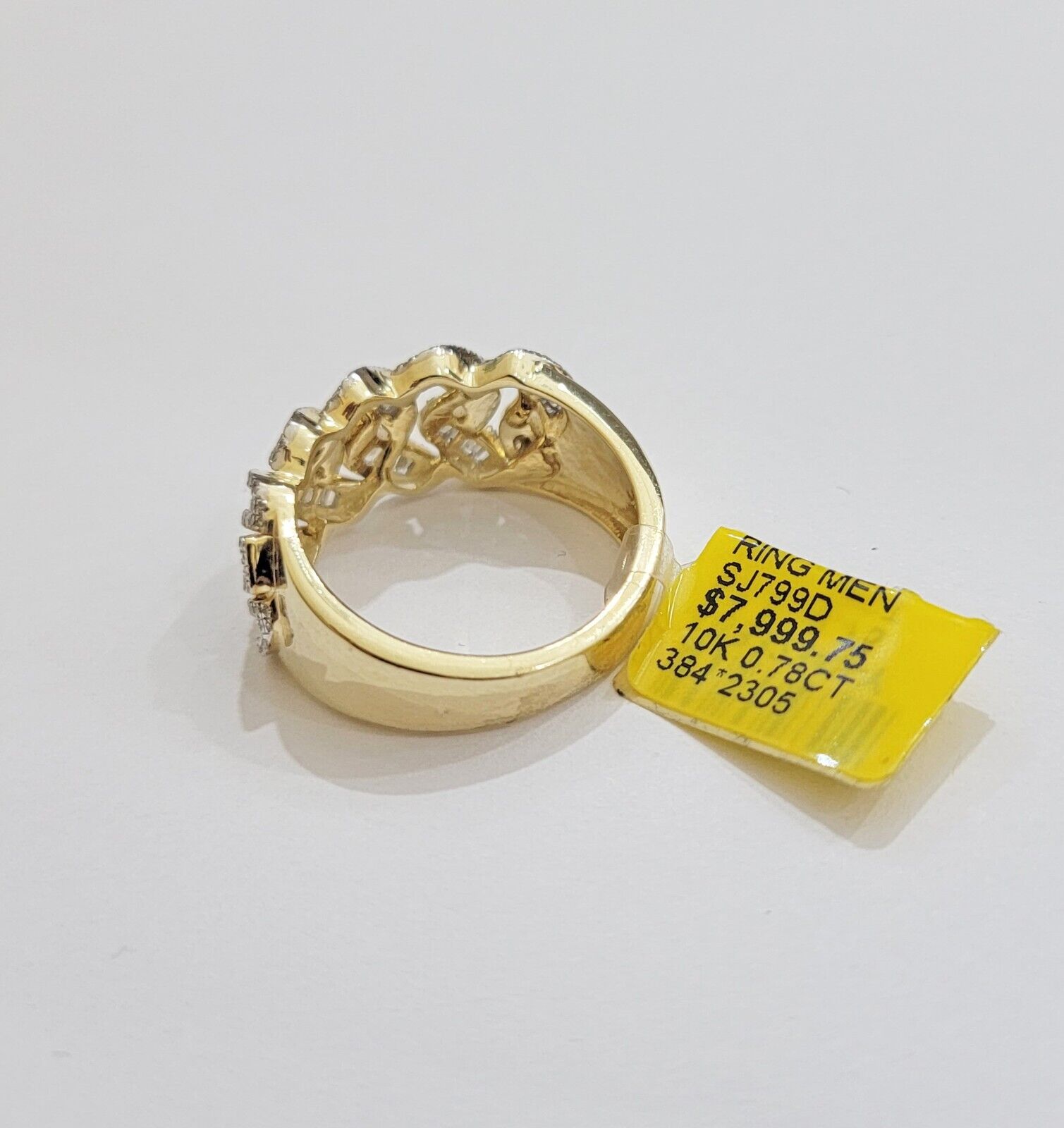 Mens cuban link pinky on sale ring