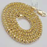 10k Yellow Gold Palm Box Chain Necklace Diamond cut 4mm 22" Real Solid Men Women