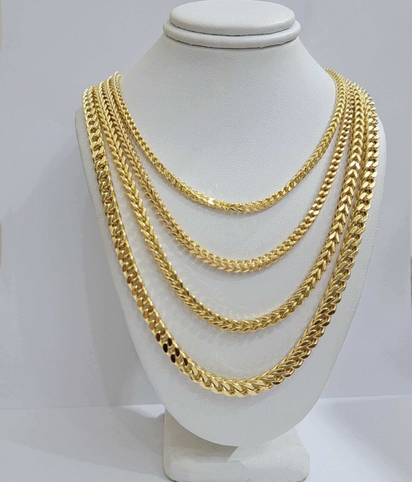 Real 10k Yellow Gold Chain Franco Necklace 3mm 24  Inch 10kt  ADJUSTED PRICE