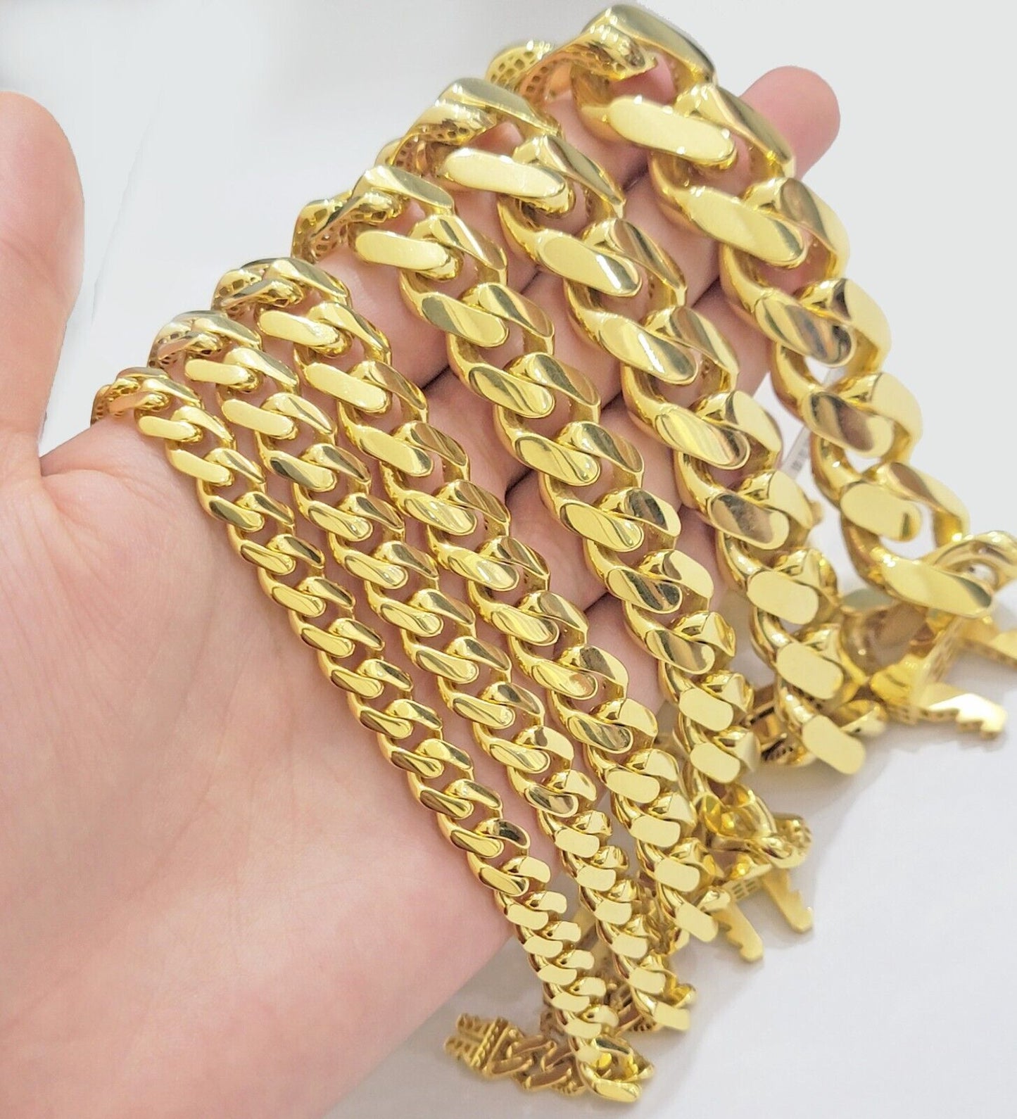 Real 10k Gold Bracelet Royal Cuban Link Monaco 8mm-20mm 8-9" 10kt Yellow Gold