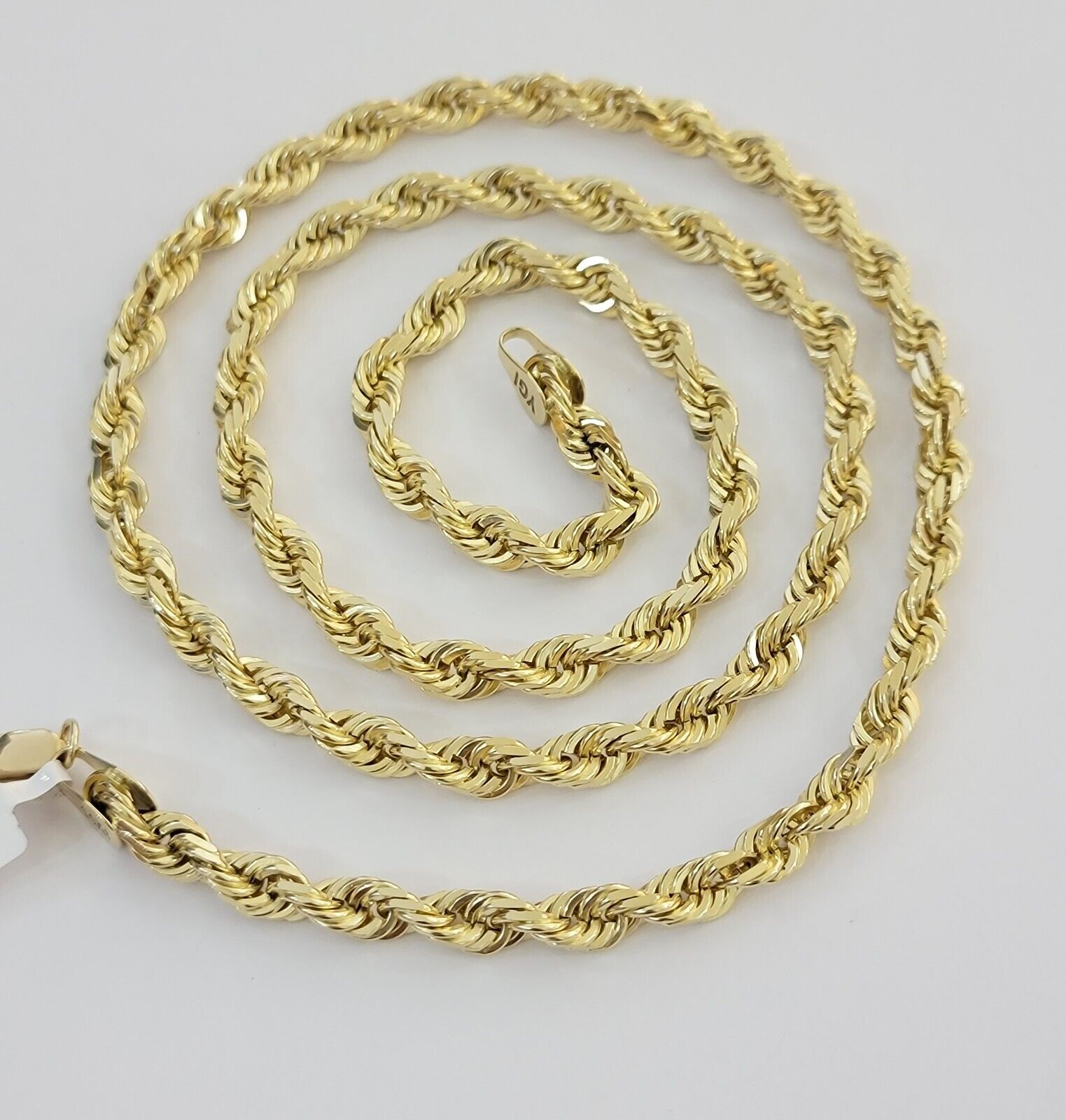 Real Solid 10k Rope Necklace 6mm Chain 18