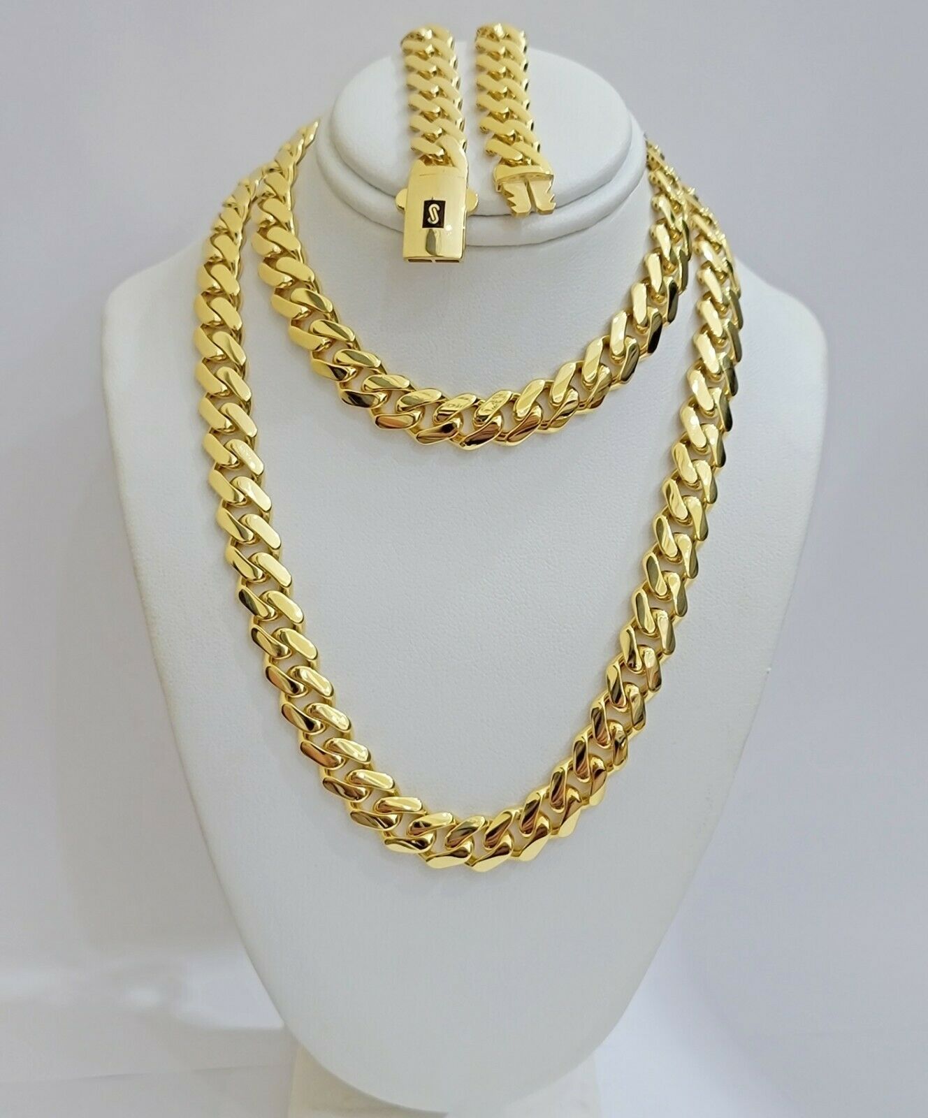 10k Gold Chain Miami Cuban Royal Link 8.5 mm 22" Inch Plain Necklace, REAL 10KT