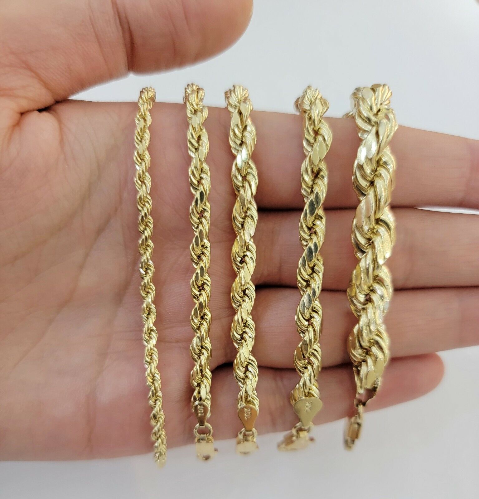Solid 10k Yellow Gold Rope bracelet 7