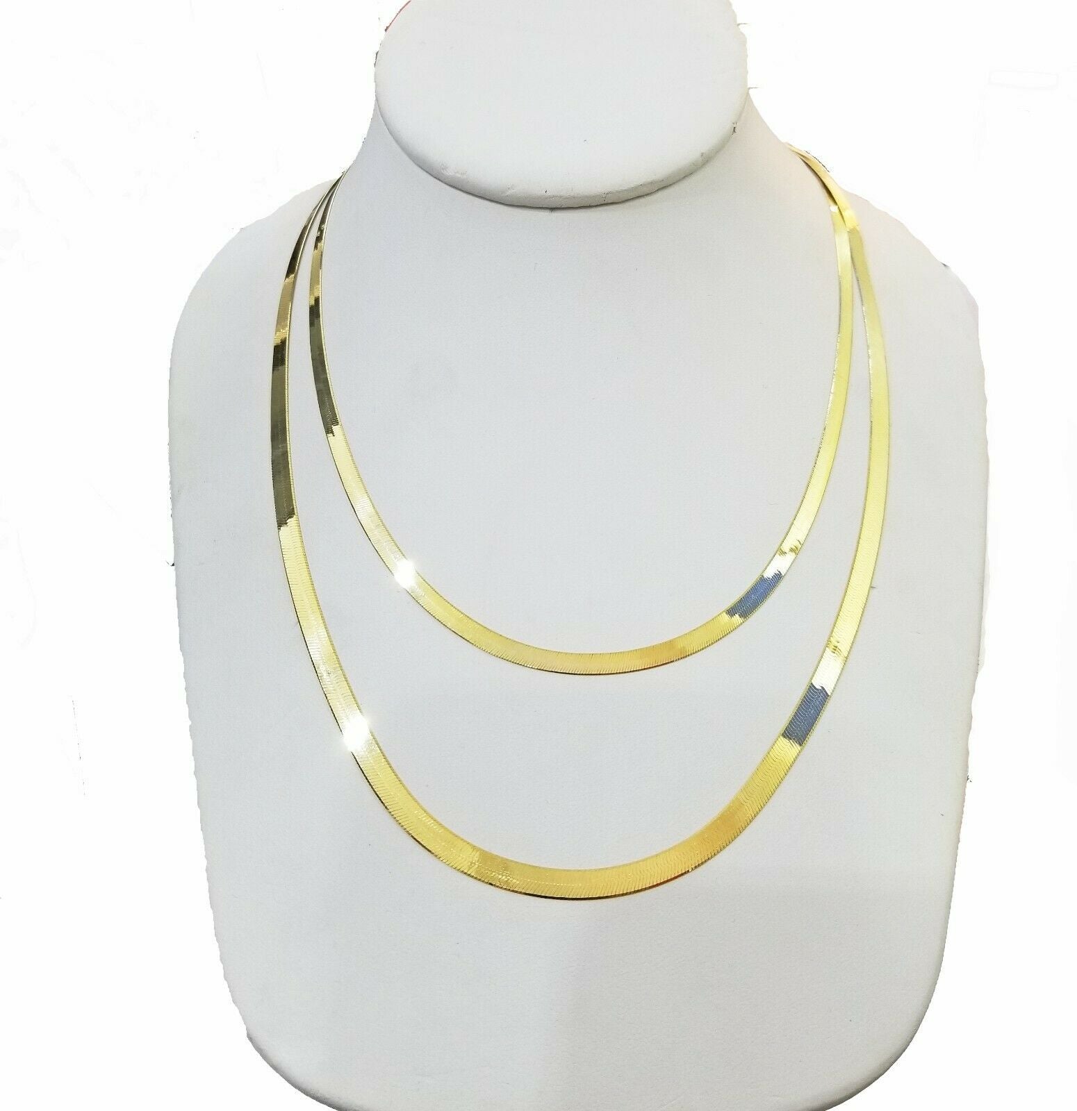 3mm Herringbone Chain Necklace 10k Yellow Gold 18