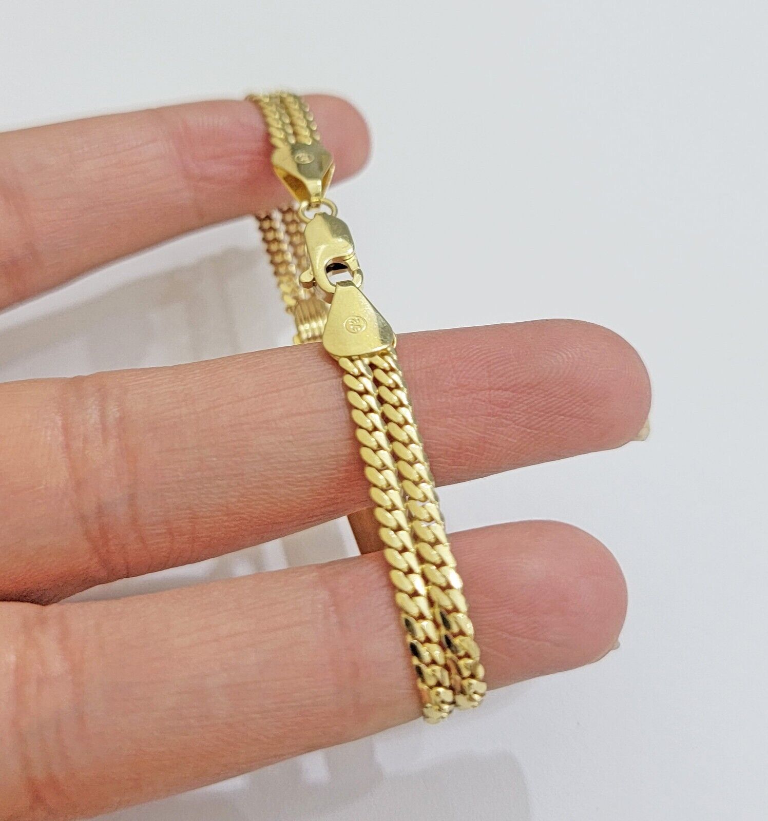 REAL 10k Gold Baby Bracelet ID Miami Cuban Link 5mm 6 Inch Kids SOLID , STRONG