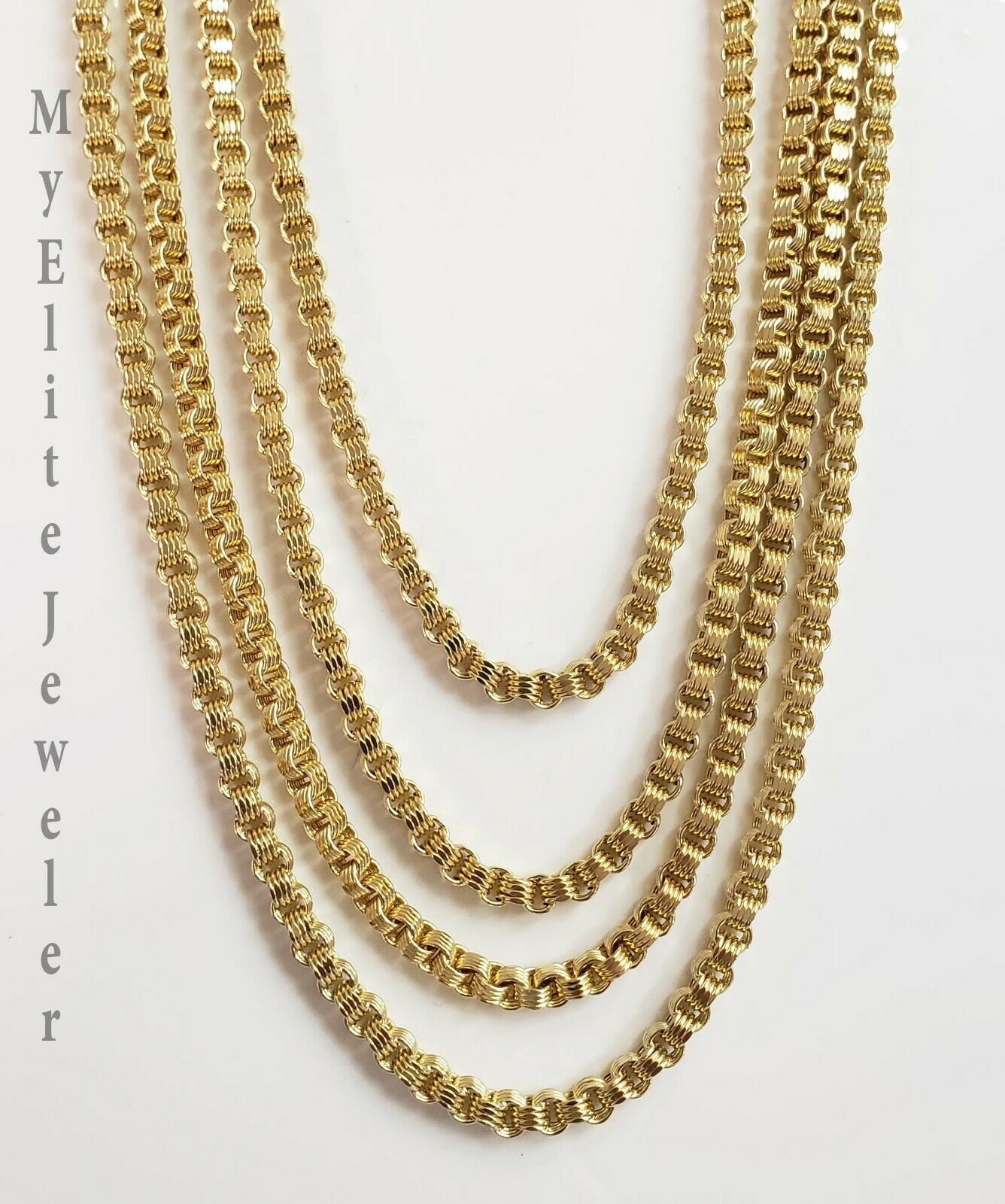10k Gold Necklace Byzantine Box Chain 6mm 18