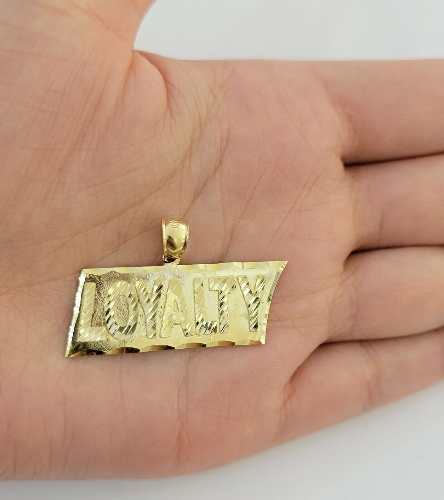 10k Gold Men Pendant Loyalty Men's Charm 10kt Yellow Gold ,UNIQUE, REAL