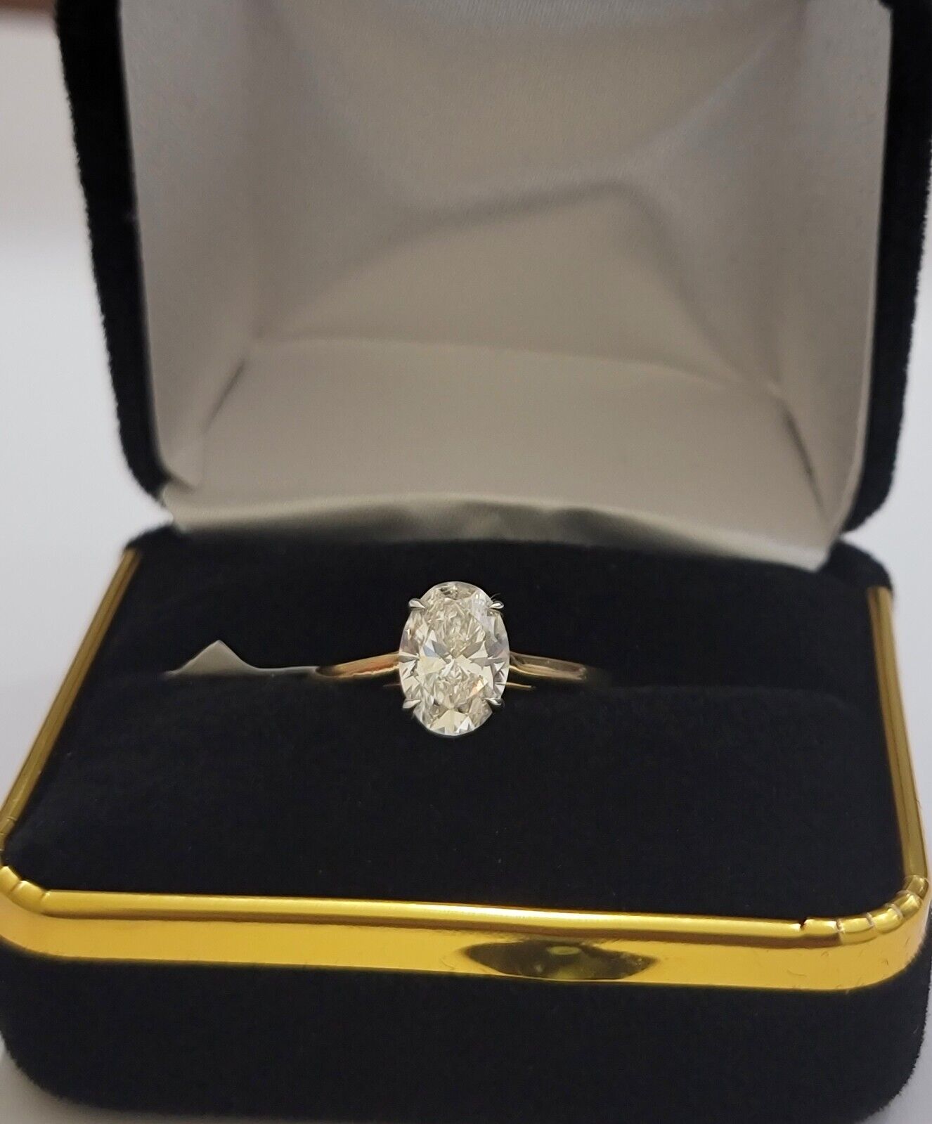 1 CT Diamond Ring Solitaire Engagement Wedding 14k Gold For Ladies , lab-created