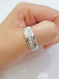 Real 14k White Diamond Ring Mens Band 1/2 Ct Round Cut Wedding Engagement Sizabl