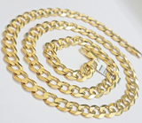 Mens 10K Yellow Gold 22 Inch Chain Necklace Cuban Curb Link SOLID 10kt Gold REAL