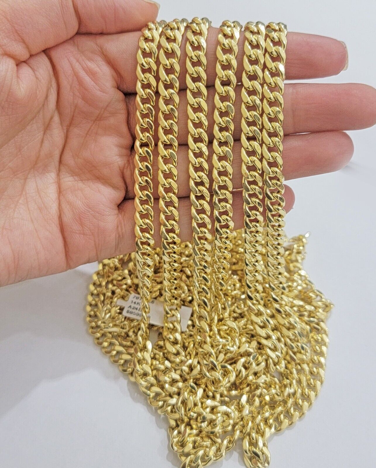 Real 14k Gold Necklace Miami Cuban Link chain 6mm 18