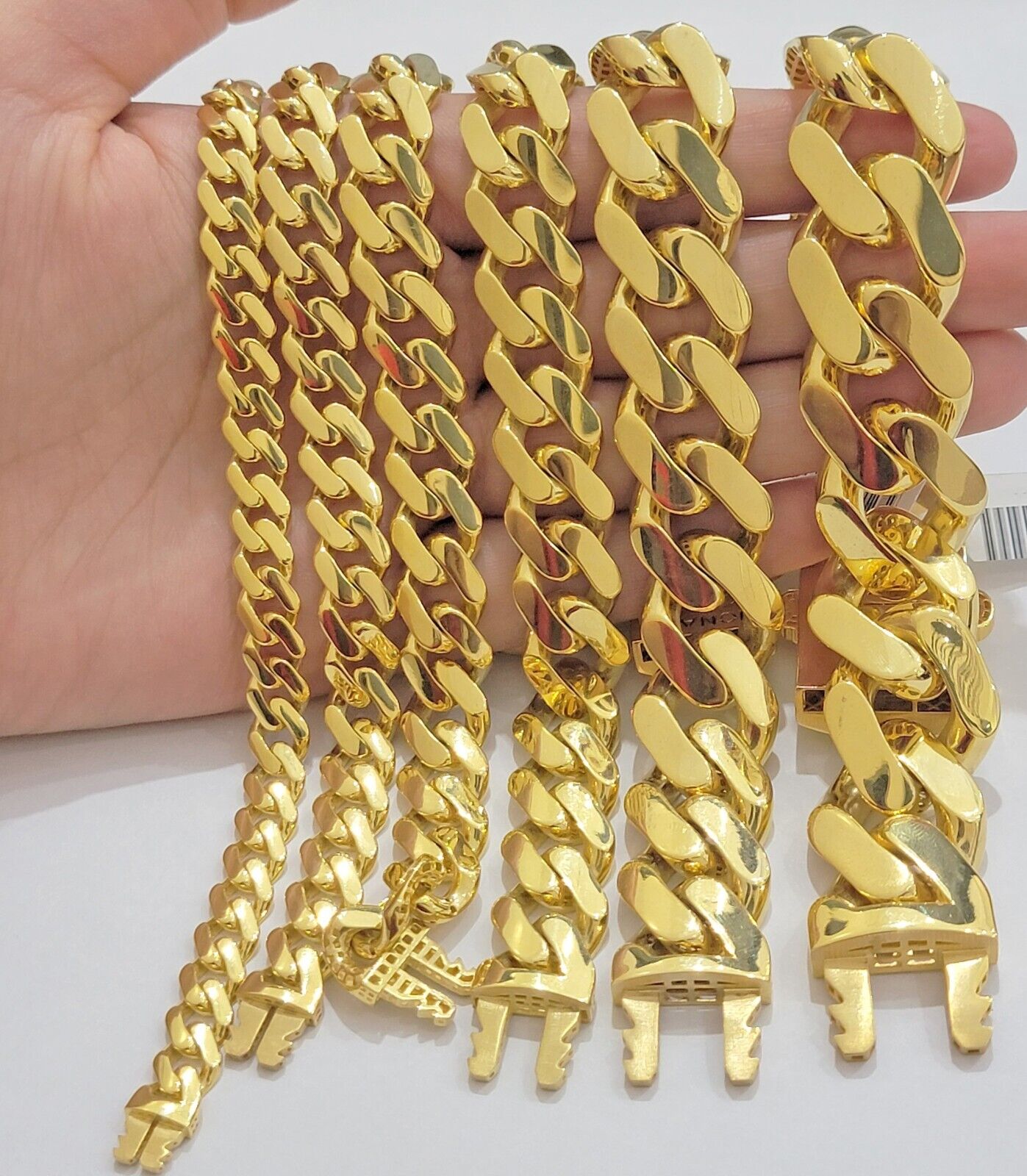 10K Yellow Gold Monaco Chain Bracelet 8mm Diamond Cut 8.5  Long