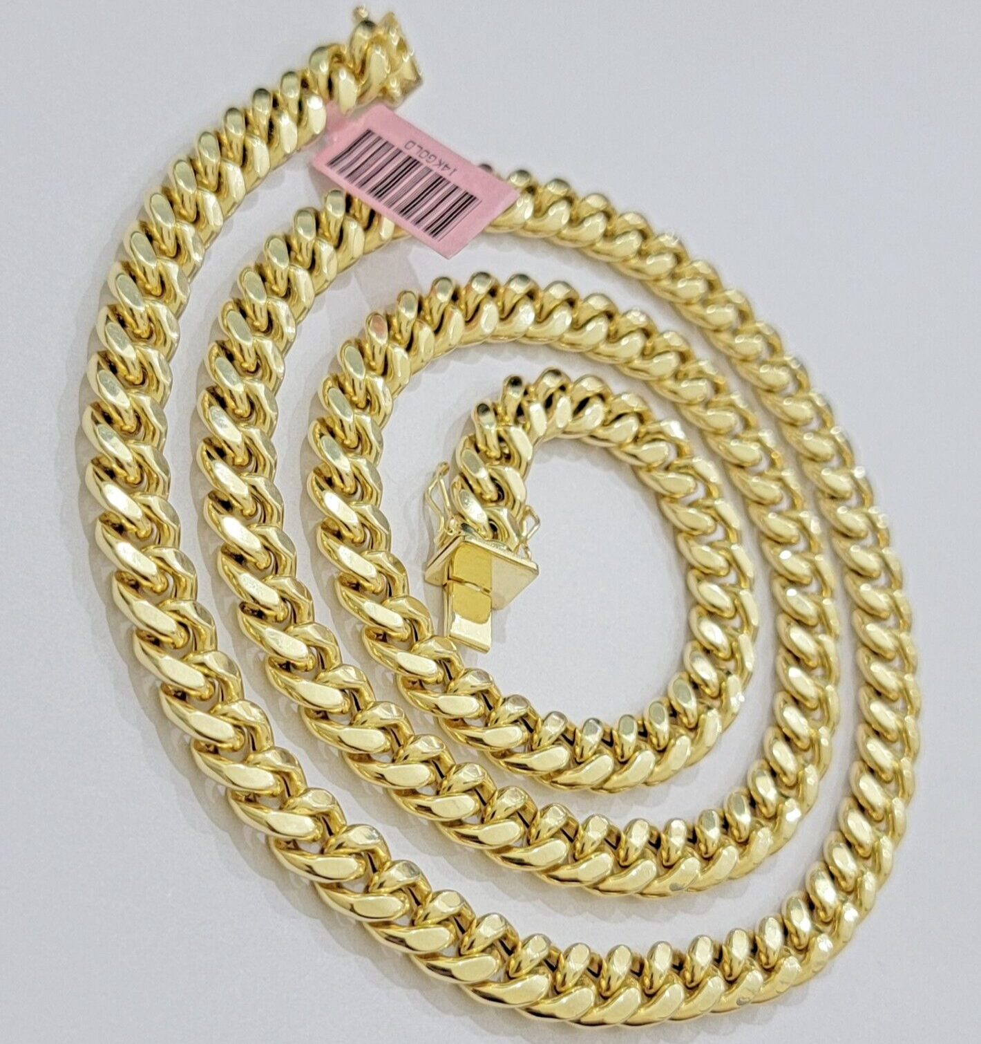 Real 14k Mens Chain Miami Cuban Link Necklace 22