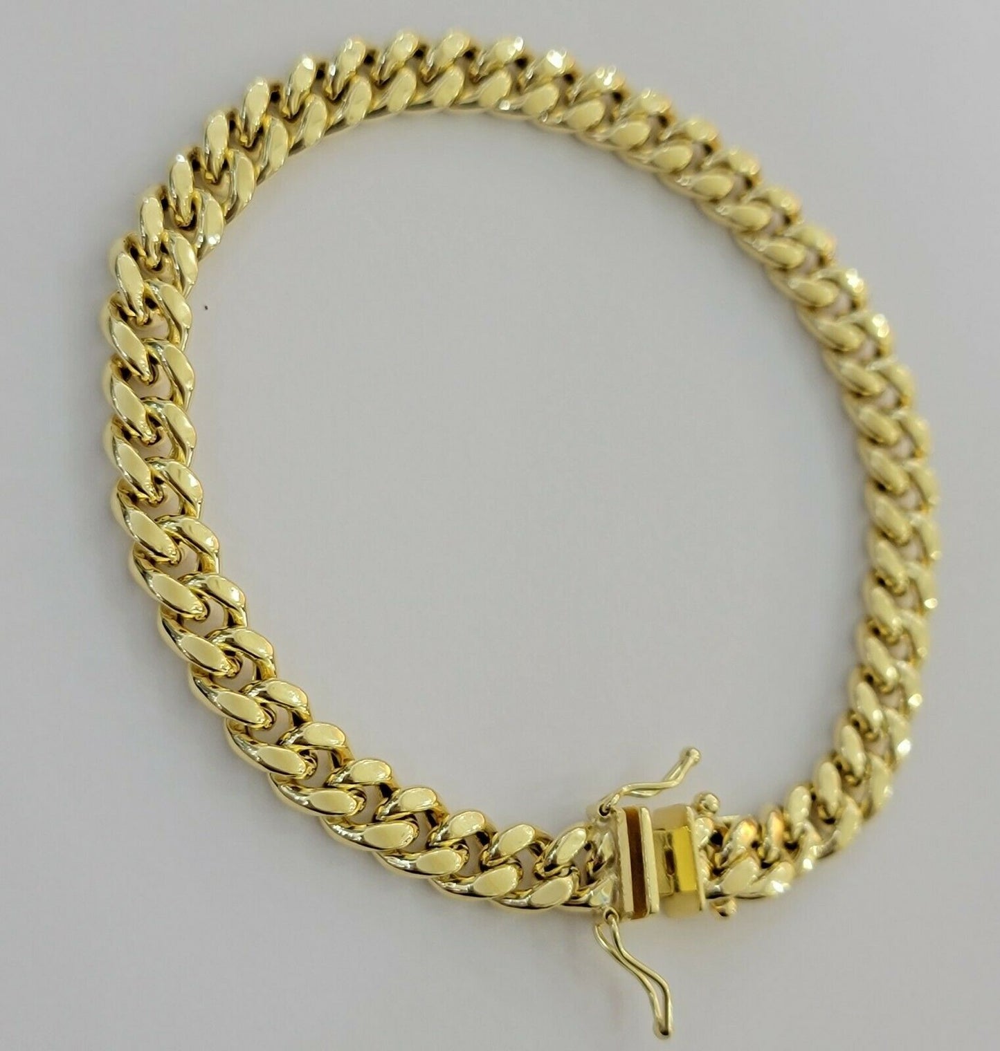 Ladies 10k Gold Bracelet Cuban Link 7" 7mm 10kt Yellow Gold Strong Links Women's