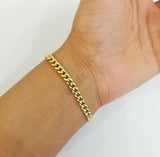 10k gold bracelet 8 Inch 4.5mm Miami Cuban Link With Lobster Lock Men Women REAL