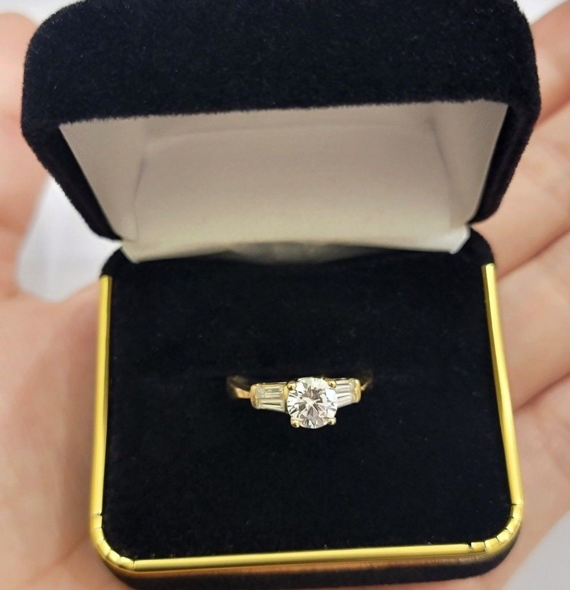 10k Yellow Gold Ladies Solitaire Ring For Womens Casual Band SALE Real Brand New