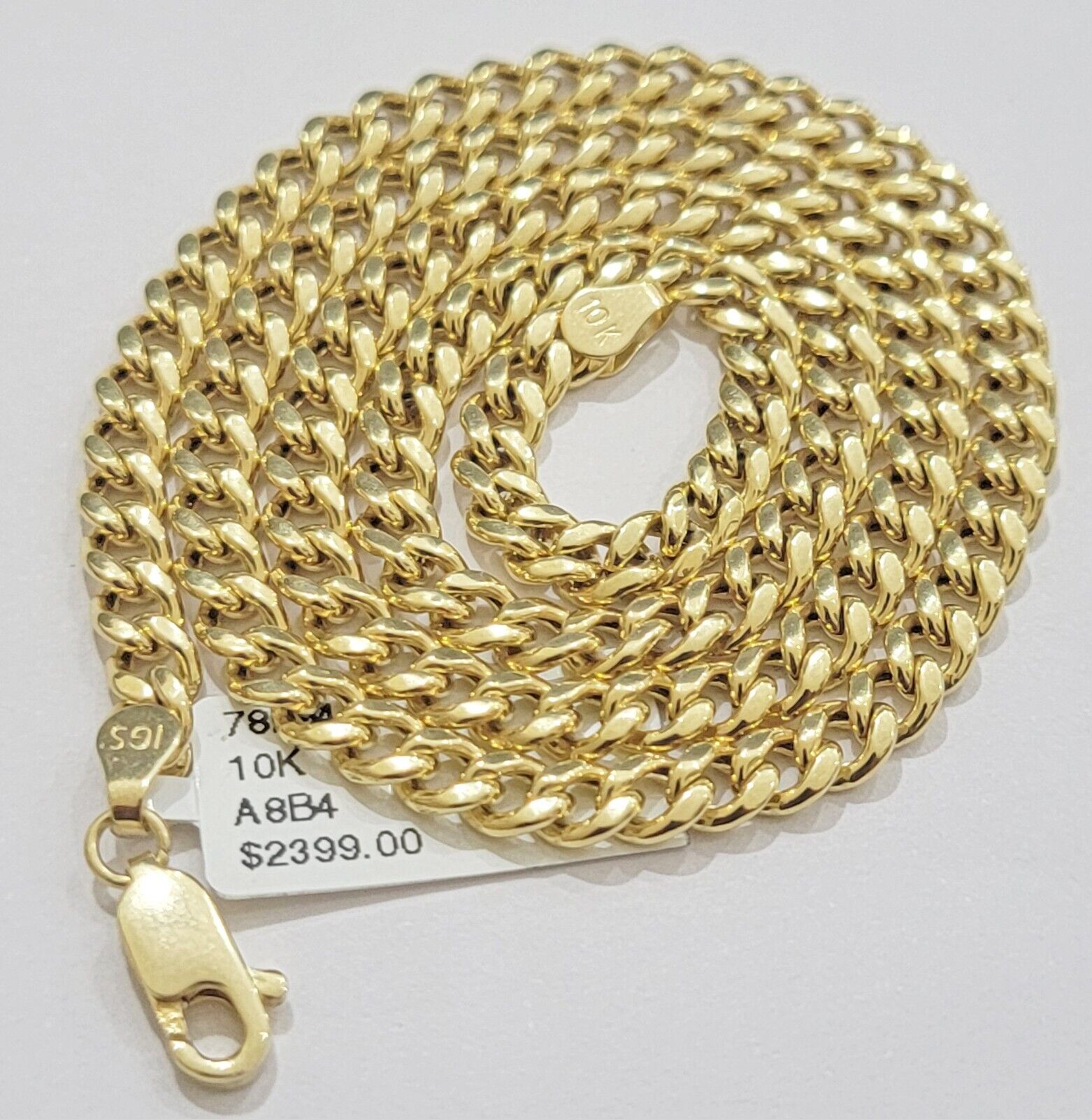Real 10k Gold chain Necklace Miami Cuban Link 5mm 16