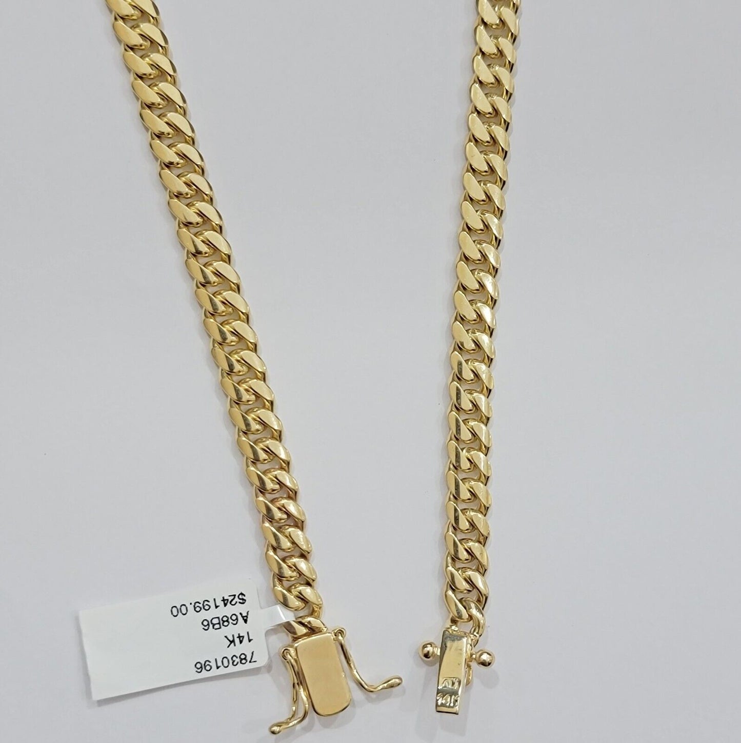 14k Yellow Gold Chain Necklace Miami Cuban Solid Link 6mm 20"- 30" REAL 14KT Men