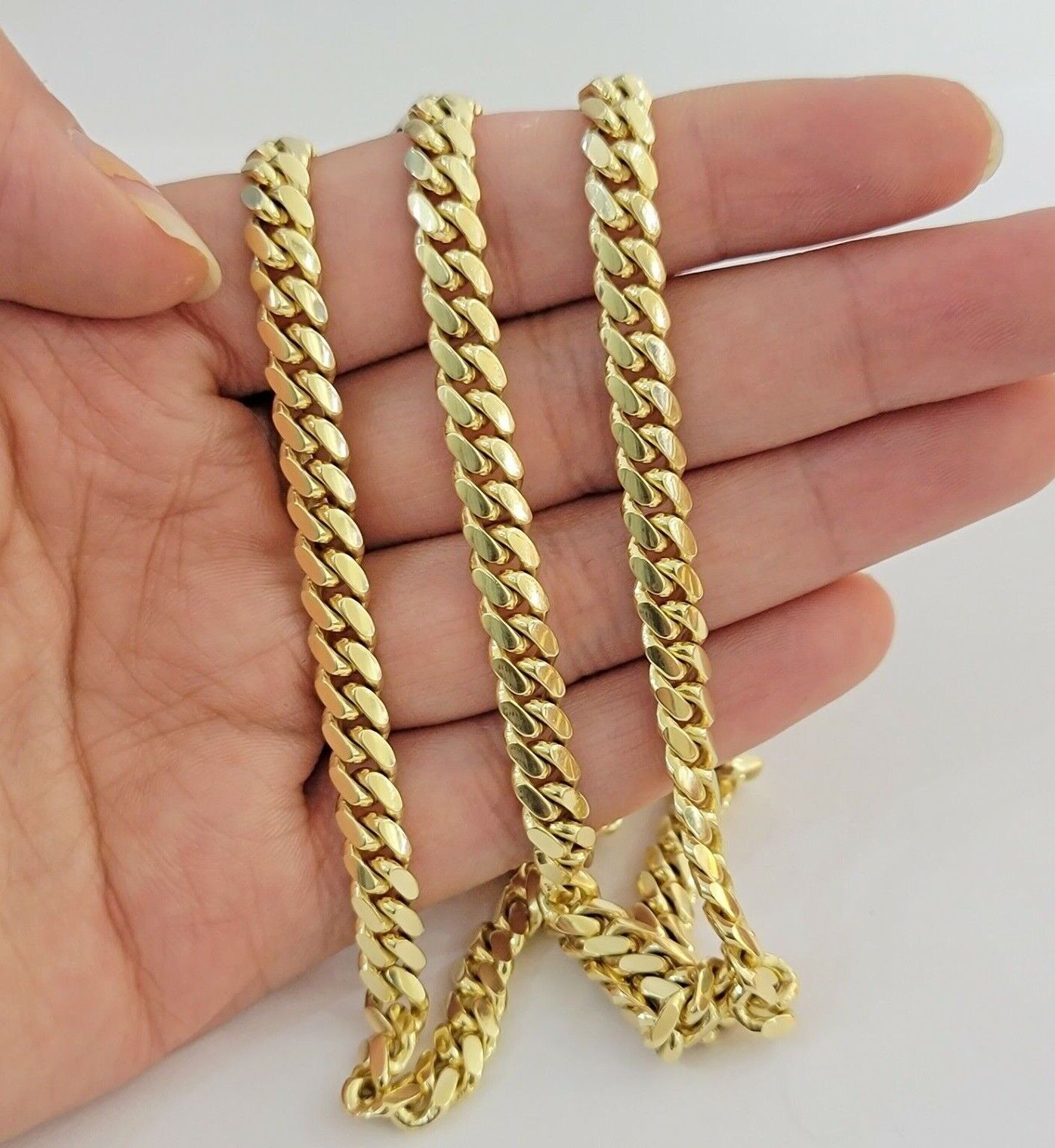 Real 14k Gold Chain Necklace Miami Cuban Link  28 Inch 6mm Mens Heavy SOLID 14KT