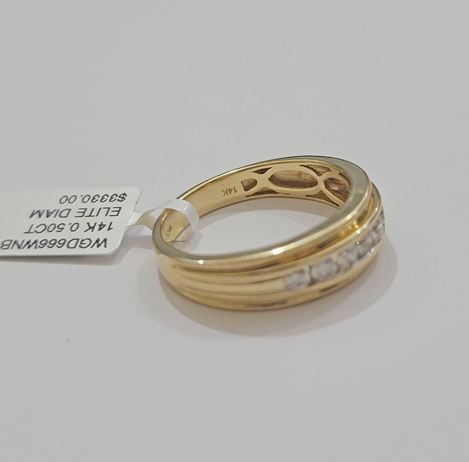 Real 14k Yellow Gold Band 1/2 CT Diamonds Men's Wedding Engagement Ring Size 10