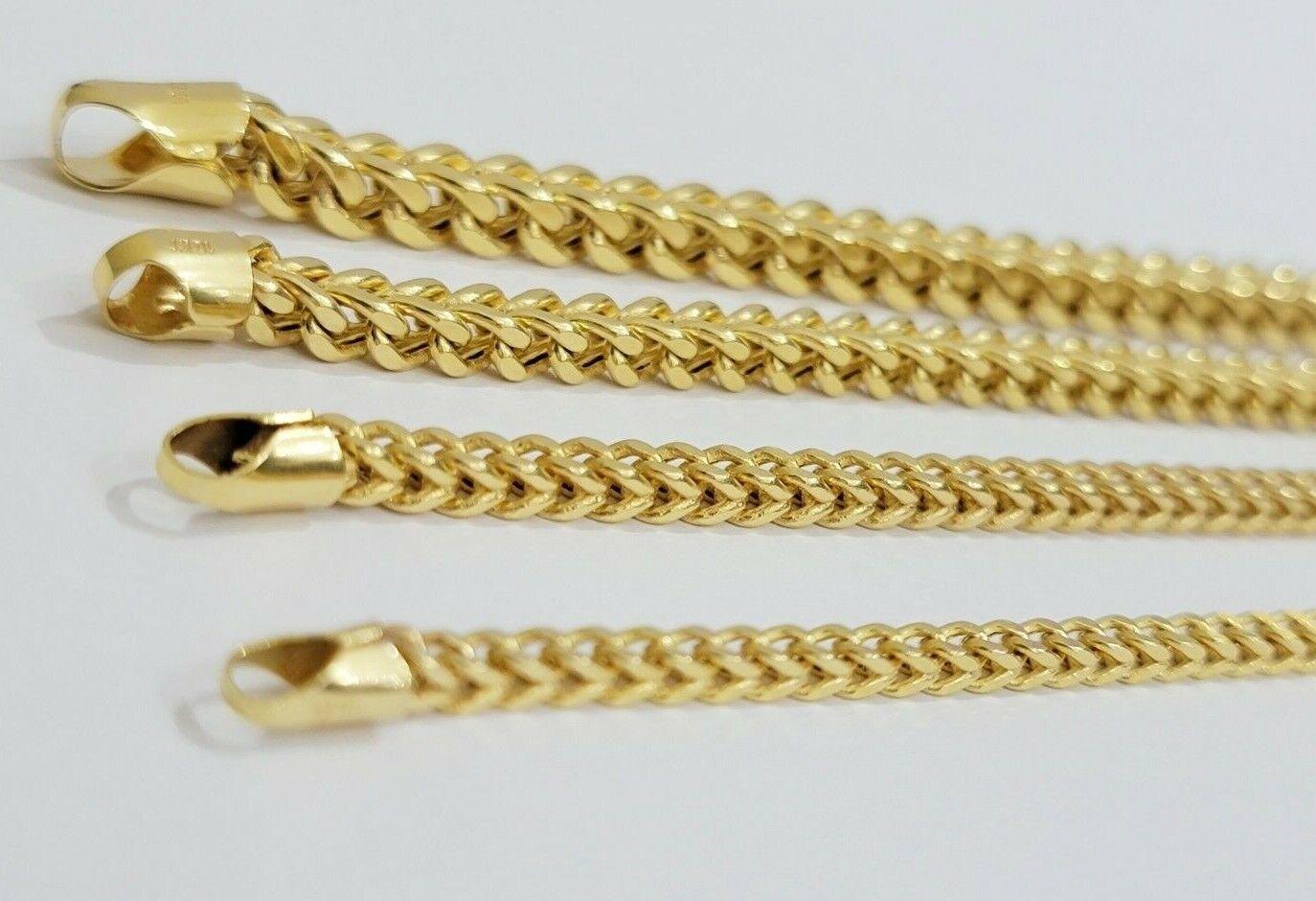 Real 10k Gold Chain Franco Mens necklace 20"-28" Inch 3mm-5mm 10kt Yellow,STRONG