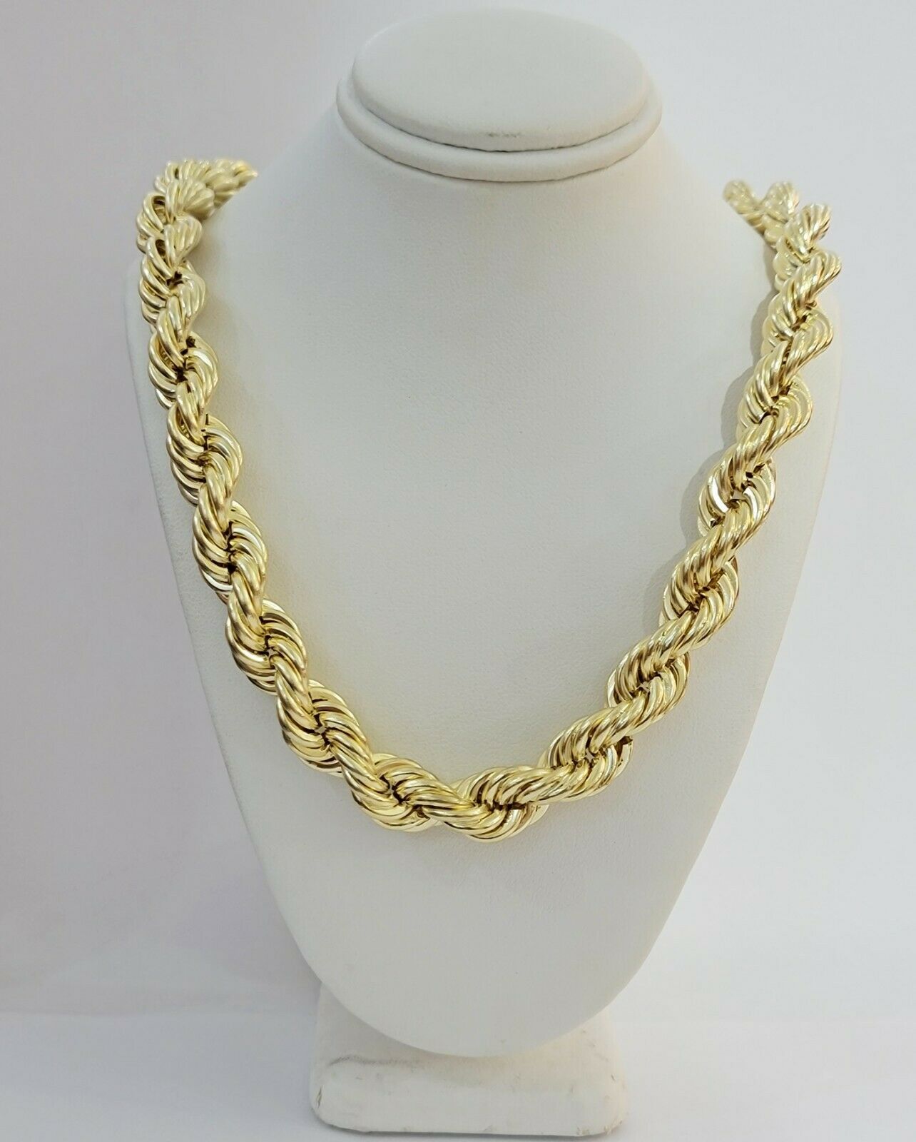 REAL 10k Gold Rope Chain Mens Necklace 12mm 22" 24" 26" 28" 30" 10kt Yellow Gold