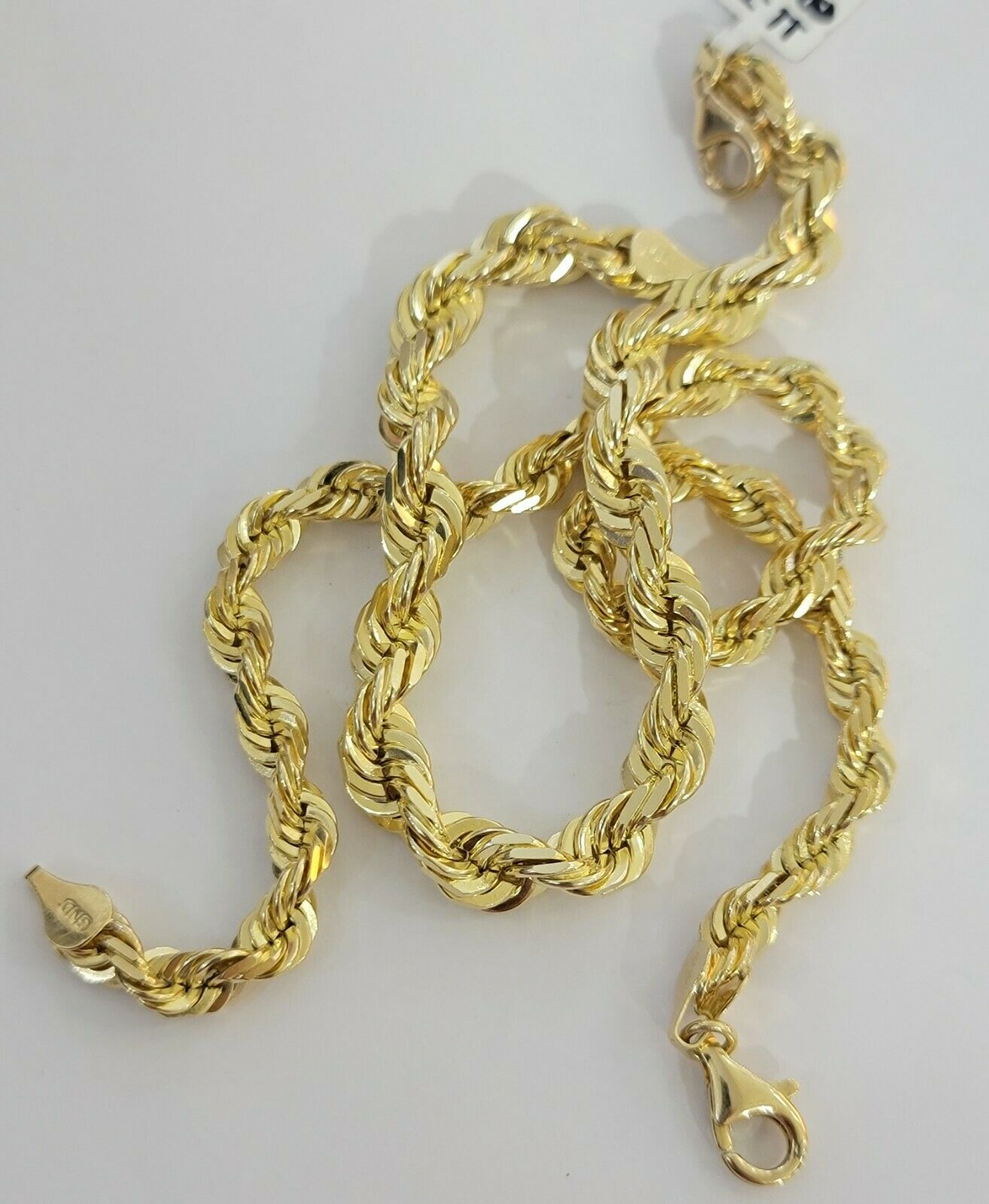 Solid 10k Real Gold Rope Bracelet 7mm 8" Inch 10kt Yellow Gold STRONG & HEAVY