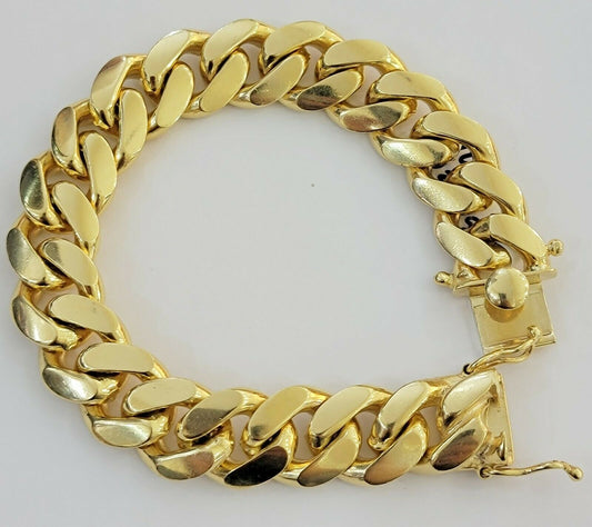 Solid 10k Gold Mens Bracelet Miami Cuban Link 8" 16mm10kt yellow gold THICK,REAL