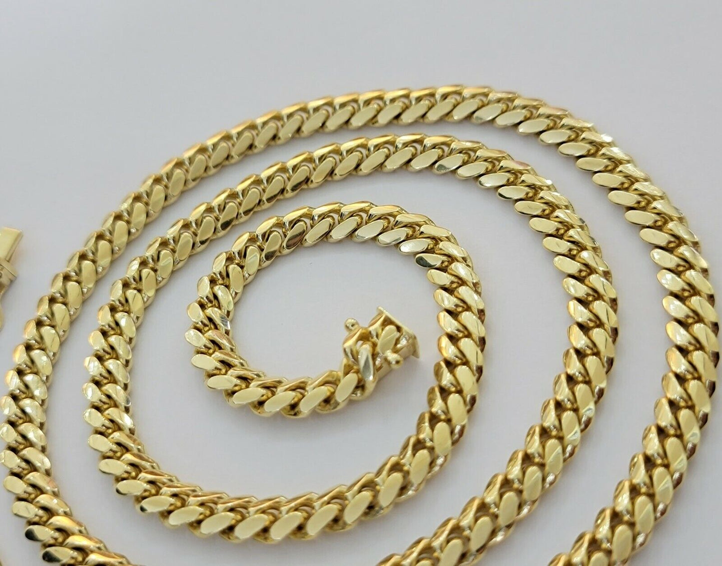 Solid 10k Gold Miami Cuban Link Chain Necklace 6mm 20" Men 10kt Yellow Gold SALE