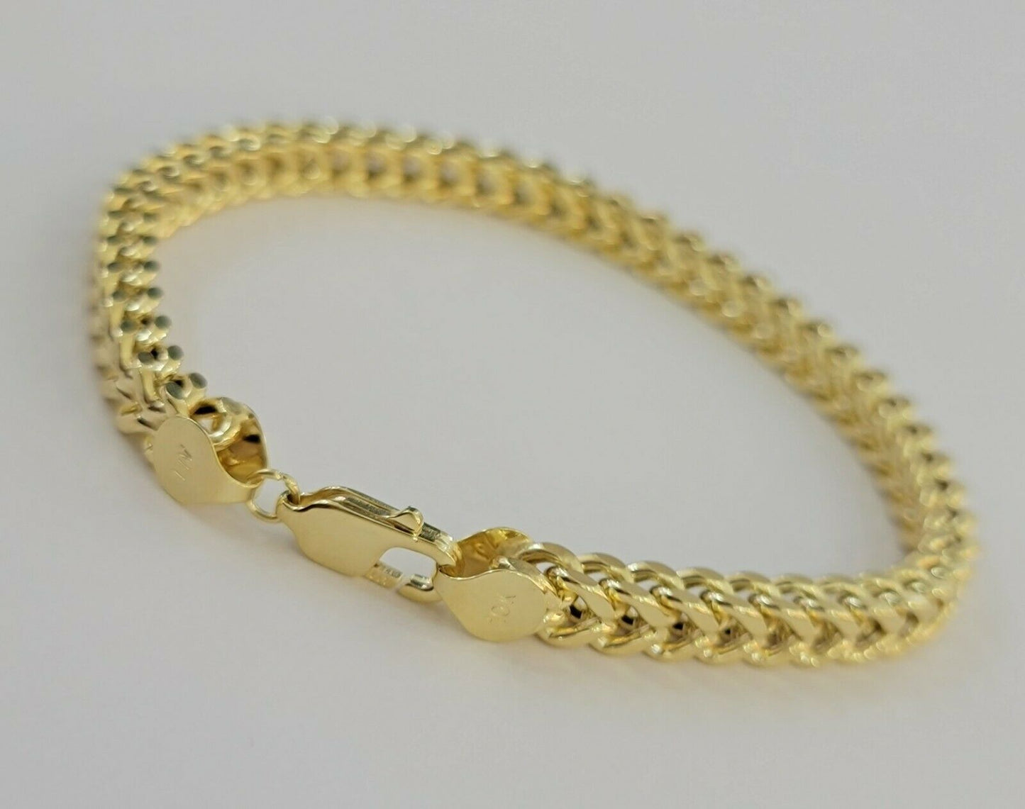 Real 10k Gold Franco Bracelet 8" 5mm 10kt Yellow Gold Authentic 10kt MEN STRONG