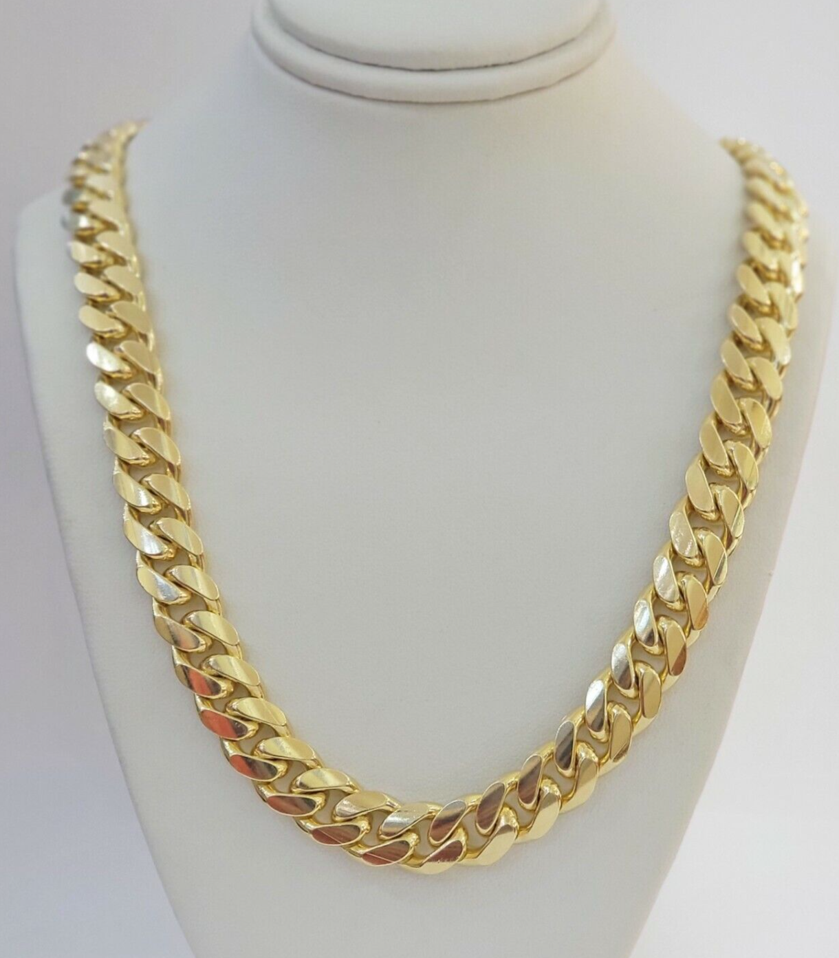 Solid 14k Miami Cuban Link Chain Necklace 9.5mm 14kt Yellow Gold 24" REAL Men's