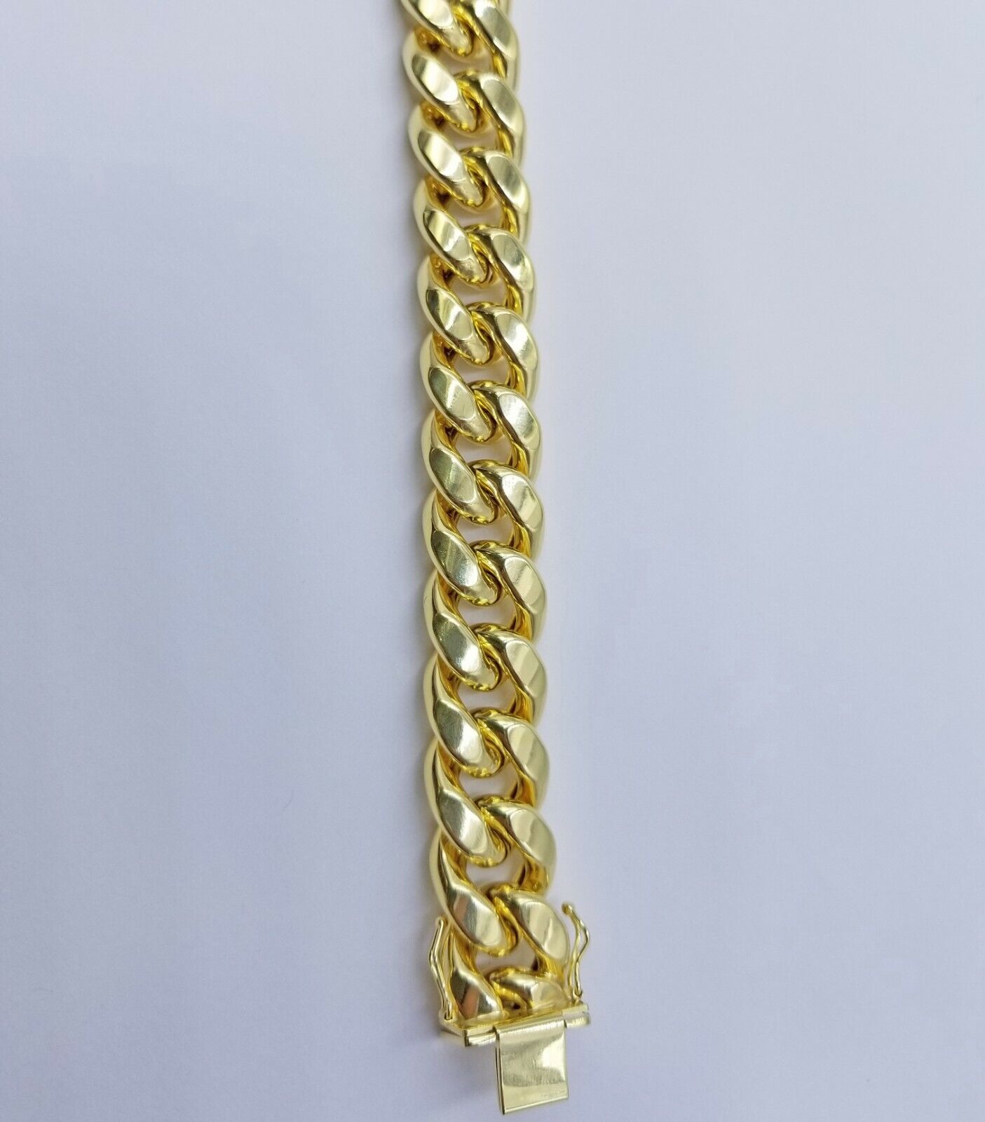 Real 10k Gold Bracelet Miami Cuban Link 8.5 Inch 15mm Box clasp Thick Strong 10k